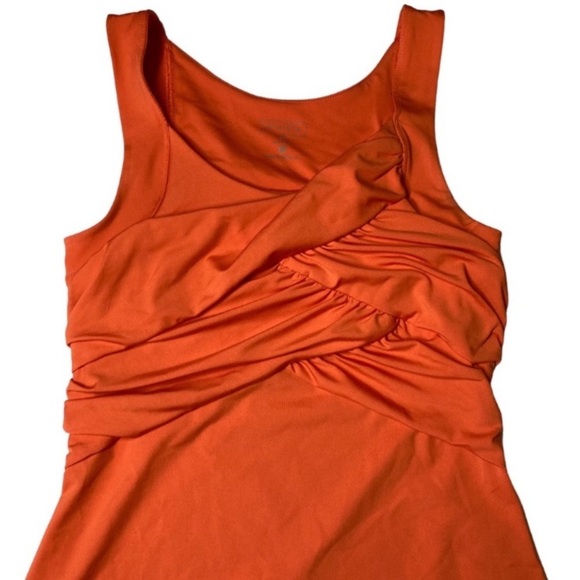 Athleta Orange Tangelo Lycra Ruched Sport Dress XS - Picture 2 of 5